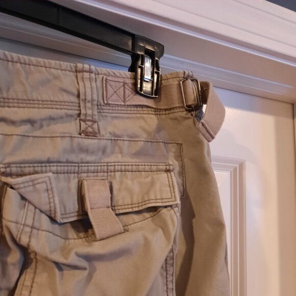 Tommy Bahama Shorts Mens 34 Grayish Tan Khaki Cargo Vtg Y2K Baggy Army Military - Picture 4 of 10